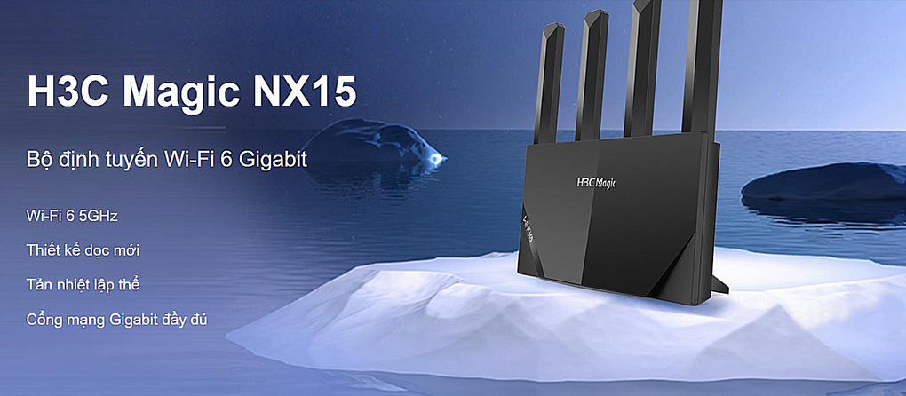 Router Wifi 6 tốc độ 1500Mbps H3C Magic NX15