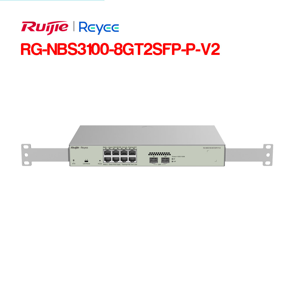 layer-2-smart-managed-poe-switch-8-cong-ruijie-rg-nbs3100-8gt2sfp-p-v2-2 RUIJIE RG-NBS3100-8GT2SFP-P-V2 - 1