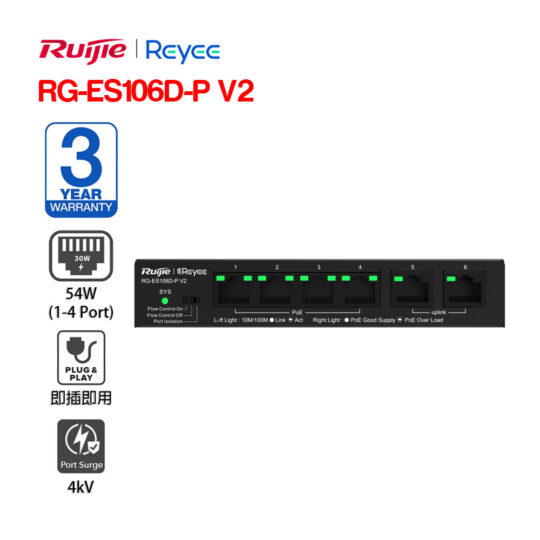 RUIJIE RG-ES106D-P V2