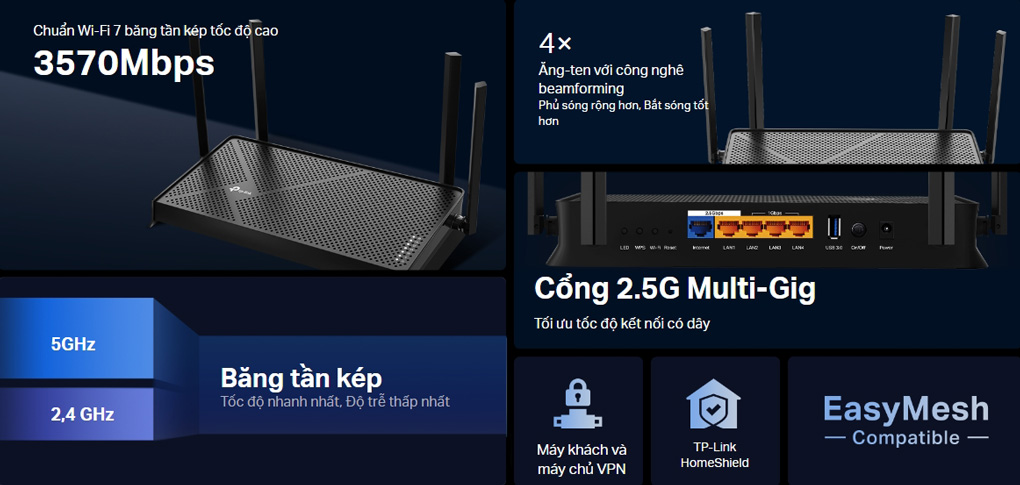 TP-Link Archer BE230 mở rộng phạm vi phủ sóng Wi-Fi khắp nhà bạn