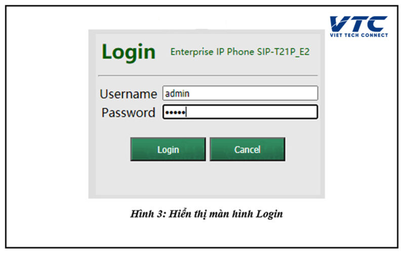 máy tính phải cùng lớp mạng IP với điện thoại IP Yealink thì mới đăng nhập được