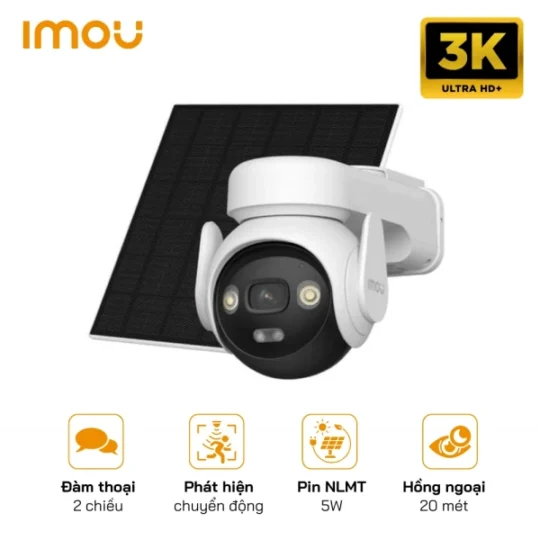 Camera IMOU AOV 4G PT IPC-B7ED-5M0TEA-EU/FSP14 5MP [Kèm tấm pin Solar]