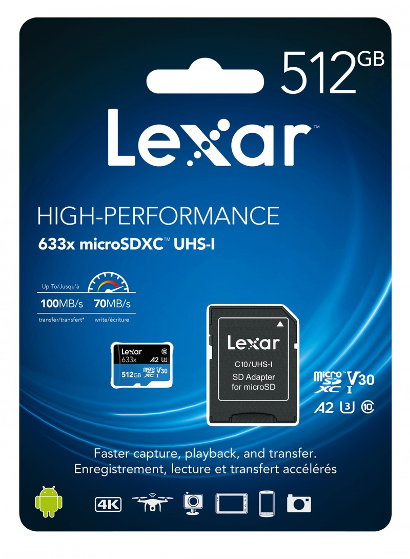 Thẻ nhớ giám sát Micro SD 512GB Lexar LSDMI512BB633A – U3, V30, A2